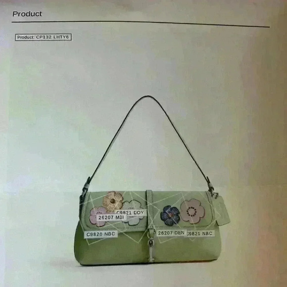 SALE!! Coach CUSTOMIZED Hamptons Bag with Tea Roses & Bonus Bag Charms NWT - Picture 2 of 15